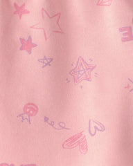 Girls Star French Terry Shorts - Pink