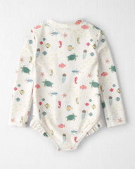 Toddler Girl Recycled Rashguard Swimsuit in Under the Sea