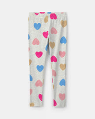 Girls Heart Pull-On Stretch Leggings