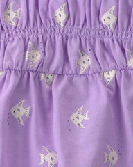 Baby Girl 3-Piece Fish Top & Short Set - Purple