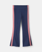 Girls Pull-On Stretch Active Flare Leggings - Navy Blue/Pink