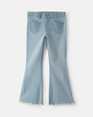 Girls Denim Flare Jeans - Light Wash