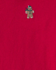 Boys Gingerbread Polo Sweater - Red