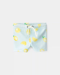 Baby Boy 2-Piece Lemon Rashguard Swimsuit Set - Yellow/Blue