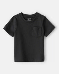 Baby Solid Short-Sleeve Pocket Tee - Black