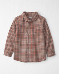 Boys Organic Cotton Flannel Button-Down Shirt