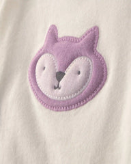Baby Girl 3-Piece Fox Long-Sleeve Top & Pant Set - Purple/Cream