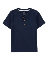 Baby Boy Short-Sleeve Henley Tee - Navy