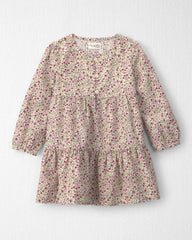 Toddler Girl Organic Cotton Dobby Dress in Floral