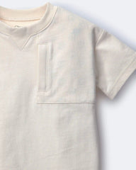 Toddler Boy 'Fueled By Snacks' Zipper Pocket Tee - Cream