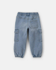 Toddler Boy Denim Cargo Joggers - Light Wash