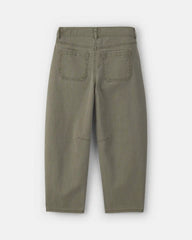 Girls Twill Barrel Jeans - Olive Green