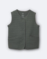 Toddler Girl Quilted Vest - Olive