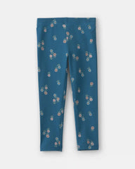 Toddler Girl Floral Pull-On Stretch Leggings - Blue