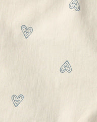 Girls Heart Denim Shorts - Ivory