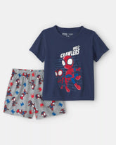 Toddler Boy 2-Piece ©Marvel Spider-Man Short-Sleeve Pajama Set - Blue/Grey