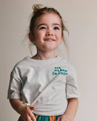 Toddler Girl 'Ask Me How I'm Feeling' Rolled Cuff Tee - Heather Grey
