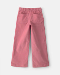 Girls Corduroy Wide-Leg Pants - Pink
