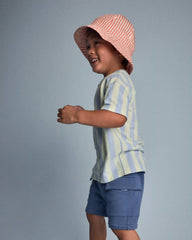 Toddler Boy Relaxed Tee in Stripes - Blue/Yellow
