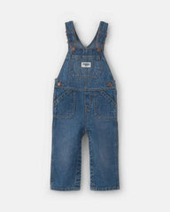 Baby Girl Wide-Leg Overalls - Medium Wash