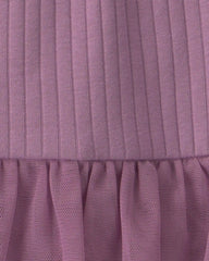 Baby Girl 2-Piece Long-Sleeve Bodysuit & Tulle Pant Set - Purple