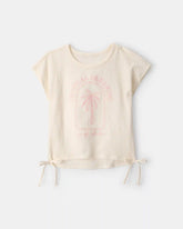 Girls 'Tropical Dreaming' Crinkle Top - Cream