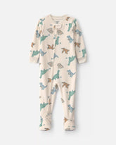 Toddler Boy 1-Piece Dino DreamPlush Snug Fit Footed Pajama - Cream