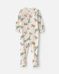 Toddler Boy 1-Piece Dino DreamPlush Snug Fit Footed Pajama - Cream