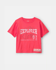 Boys 'Explorer Camp' Graphic Tee - Coral
