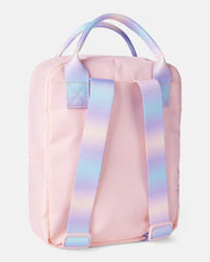 Girls Stitched Hearts Ombre Straps Mini Backpack - Pink