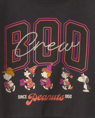 Toddler Boy 'Boo Crew' Peanuts Snoopy Halloween Pullover Sweatshirt - Black