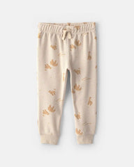 Toddler Boy 2-Piece Animal Cracker French Terry Top & Pant Set - Cream/Brown