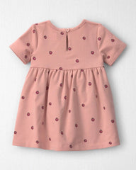Baby Girl Organic Cotton French Terry Dress in Apples