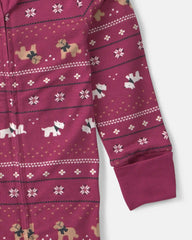 Baby Fair Isle PurelySoft™ 2-Way Zip Sleep & Play Pajamas - Burgundy