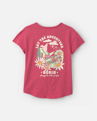 Girls 'Adventure Crew' Graphic Tee - Red