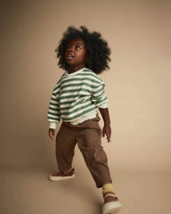 Toddler Otter Sweatshirt™ with Pockets in Stripes - Olive/Cream