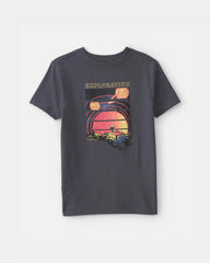 Boys Space Exploration Graphic Tee - Grey