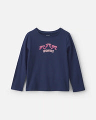 Girls 'Friendsies' Long-Sleeve Graphic Tee - Navy Blue