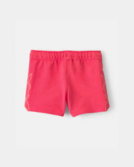 Baby Boy Crab French Terry Shorts - Coral