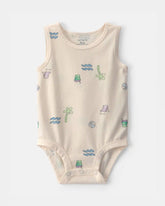 Baby Boy Beach Sleeveless Graphic Bodysuit - Ivory