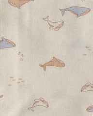 Baby 4-Pack Whale Receiving Blankets - Blue/Ivory