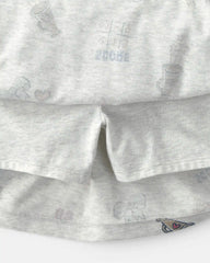 Girls 'Go Team' Cotton Skort - Grey