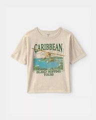 Boys 'Caribbean Island' Graphic Tee - Cream