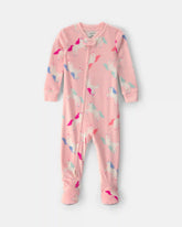 Toddler Girl 1-Piece Unicorn DreamPlush Snug Fit Footed Pajama - Pink
