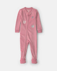 Baby Girl 1-Piece Icon 2-Way Zip DreamPlush Snug Fit Footed Pajama - Pink
