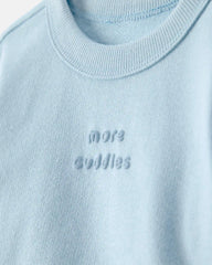 Baby 'More Cuddles' French Terry Pullover Sweatshirt - Blue