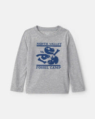 Toddler Boy 'North Valley Fossil Camp' Dinosaur Long-Sleeve Graphic Tee - Grey
