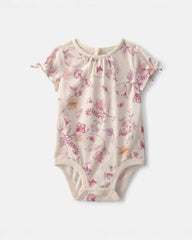 Baby Girl Floral Short-Sleeve Bodysuit - Ivory