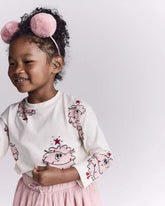 Toddler Girl Holiday Squish Character Long-Sleeve Graphic Tee - Ivory