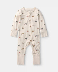 Baby Dog PurelySoft™ 2-Way Zip Sleep & Play Pajamas - Cream